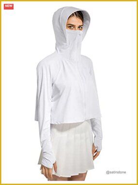 UPF 50+ Sun Protection Jacket Lightweight Zip up Outdoor Running Hiking Hoodie